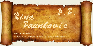 Mina Paunković vizit kartica